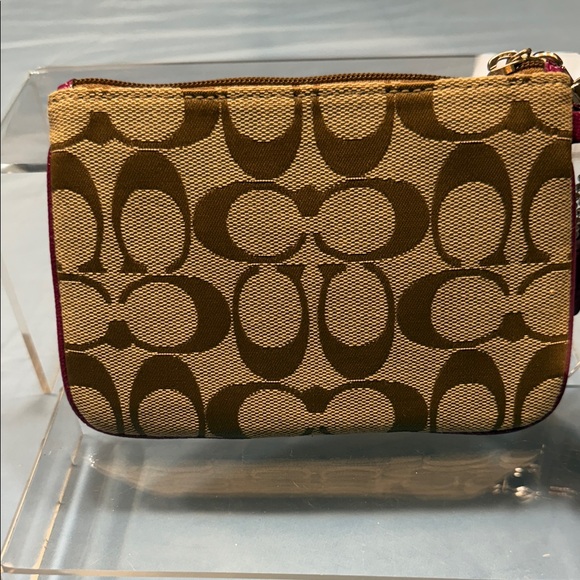 Coach Tan and Burgundy Wristlet - Picture 4 of 6